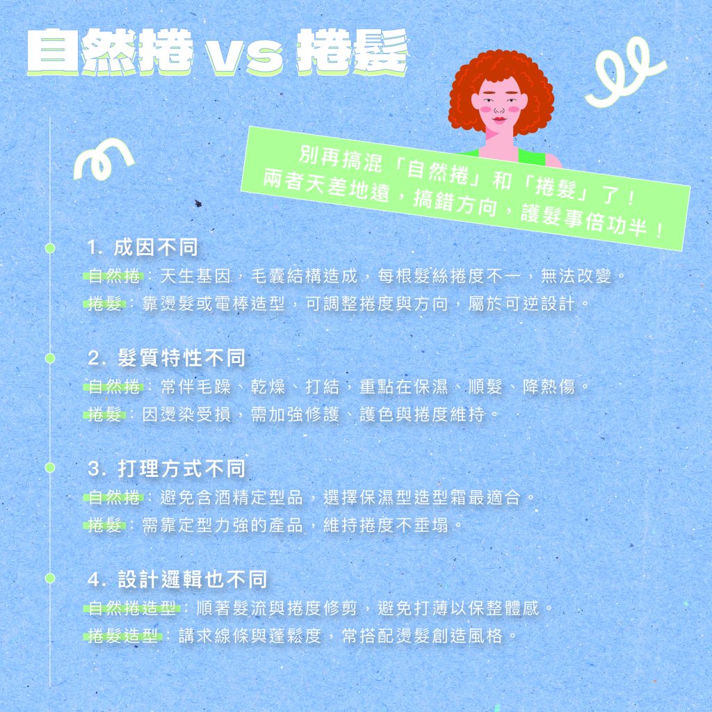 2025自然捲全面解析:髮型設計師技術超前部屬全新對策,自然捲的你有福了! 2 自然卷VS捲髮