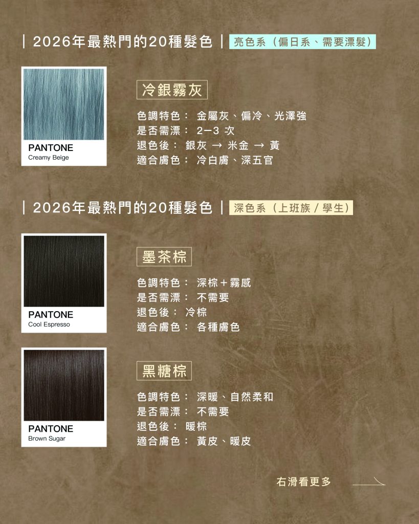 黃皮救星!2026染髮顯白冠軍是「它」?盤點 20 款不用漂也超美的霧感髮色 7 2026染髮全攻略 熱門的20種髮色 5